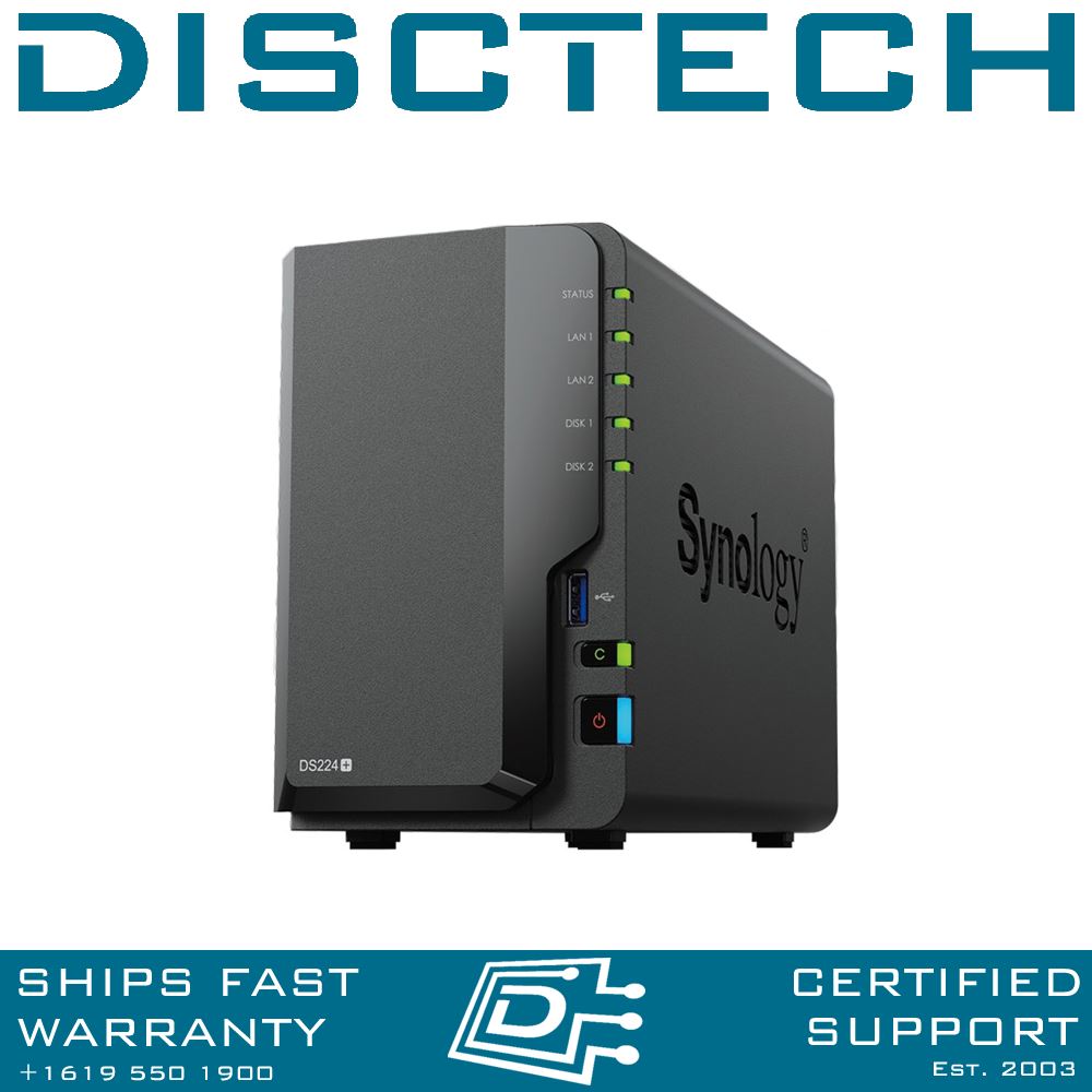 Synology 44TB 6GB RAM DiskStation DS224+ 2-Bay SATA Quad Core NAS Server - 第 1/1 張圖片