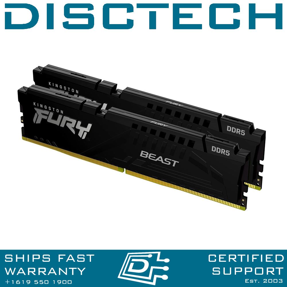 Kingston Fury Beast Desktop-Speicher 32 GB DDR5 5200 MHz Kit 16 GB x 2 KF552C40BBK2-32 - Bild 1 von 1