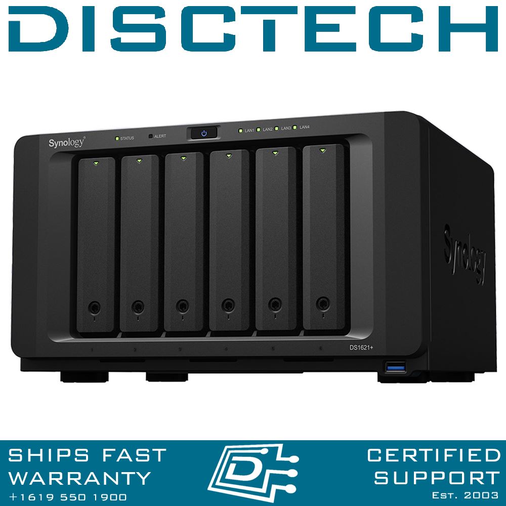 Synology DiskStation DS1621+ 6-bay SATA Quad Core 4x 1GbE NAS Server - Diskless - 第 1/1 張圖片