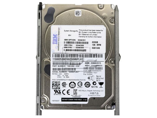 IBM 00AK391 00AK389 00AK388 IBM V3500 00AK391 600GB SED Image 2 image