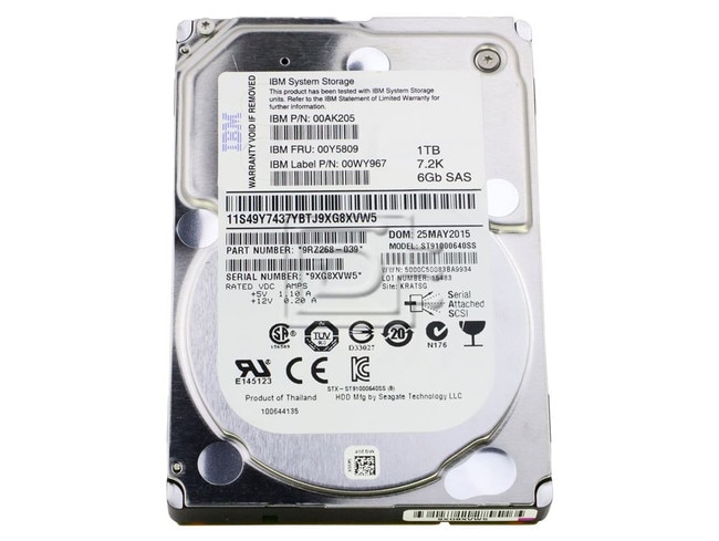 IBM 00WY967 ST91000640SS SAS Hard Drive Image 1 image