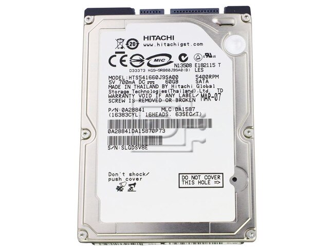 Hitachi 0A28841 HTS541660J9SA00 Laptop SATA 2.5" Hard Drive image 1