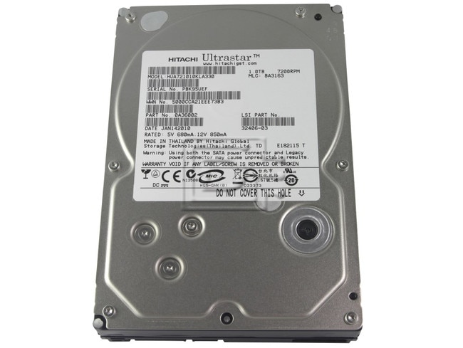 中古】Hitachi hua721075kla330?P/N : 0?a35001?MLC : ba2429?750?GB  