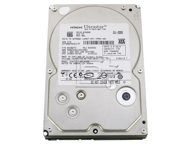 Hitachi 0A36073 YR660 0YR660 HUA721010KLA330 SATA Hard Drive image 1