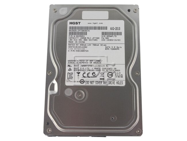 HGST 0A39261 HDS721016CLA382 SATA Hard Drive Image 1 image