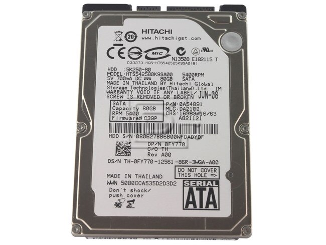 Skriv email stemme kvarter Hitachi 0A54891 SATA 2.5" Hard Drive