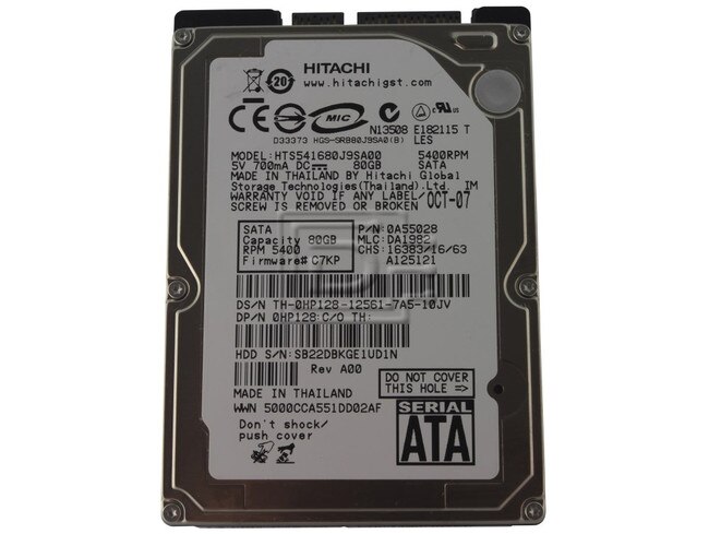 HGST 0A55028 HTS541680J9SA00 Laptop SATA 2.5" Hard Drive Image 1 image