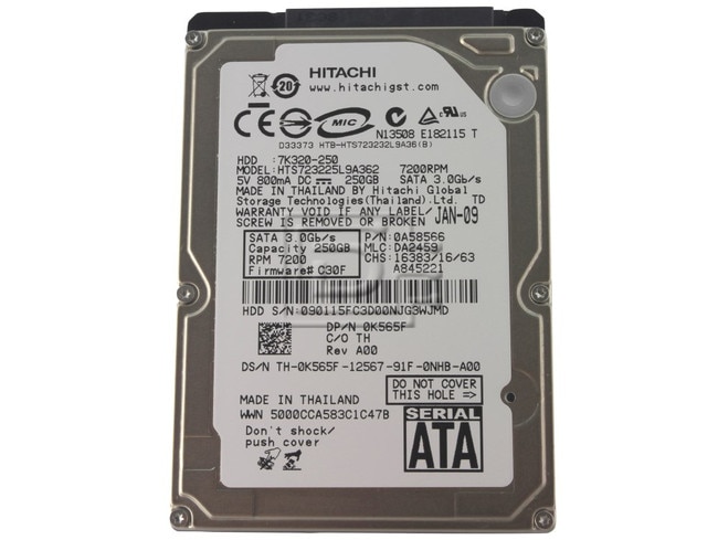 HGST 0A58566 K565F 0K565F HTS723225L9A362 250GB 2.5" Laptop SATA Hard Drive Image 1 image