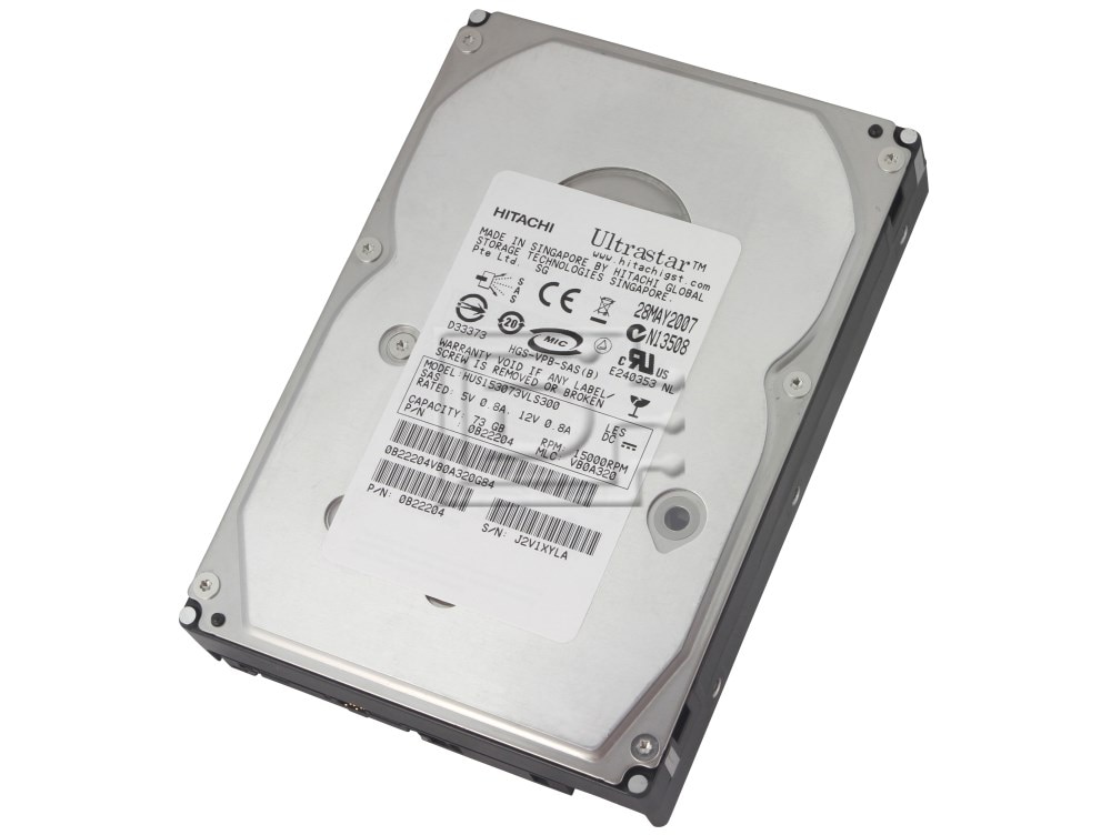 Hitachi Ultrastar 15K300 0B22204 HUS153073VLS300 SAS Hard Drive