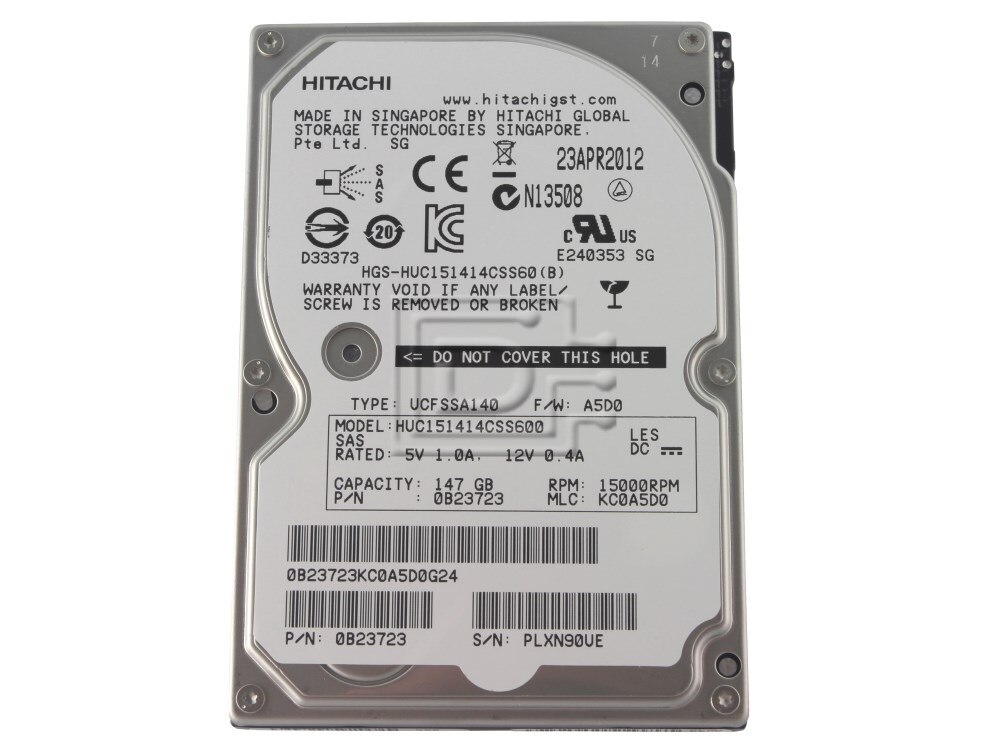 Hitachi Ultrastar C15k147 Huc151414css600 Hard Drive Internal 147gb Serial Attached Scsi 2.5 Sas 600 15000rpm 