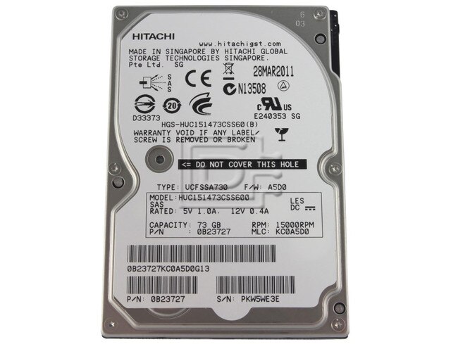 Hitachi 0B23727 HUC151473CSS600 SAS SFF Hard Drives image 1