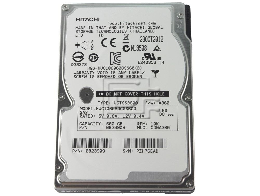 Hitachi 0B23909 HUC106060CSS600 SAS Hard Disks