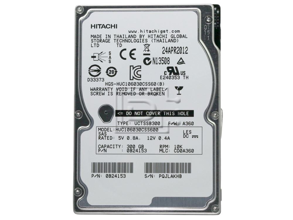HGST 0B24153 HUC106030CSS600 SAS SFF Hard Drive Image 2 image