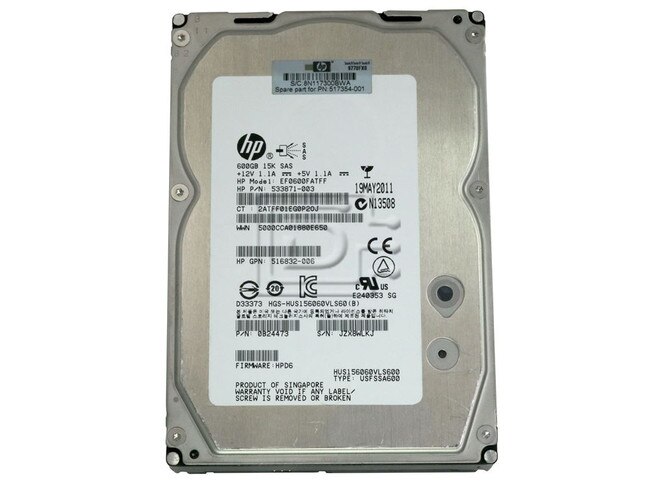 Hitachi 0B24473 HUS156060VLS60 533871-003 SAS Hard Drives image 2