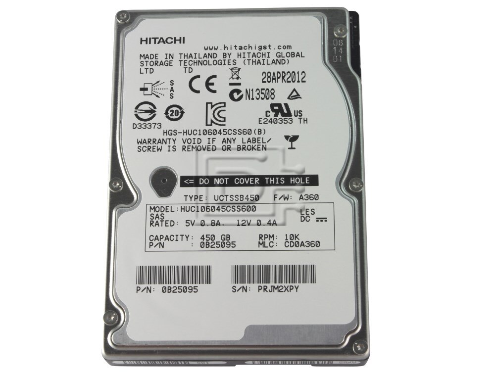 0B25095 450GB 10K 2.5-INCH HUC106045CSS600 HITACHI  ULTRASTAR 