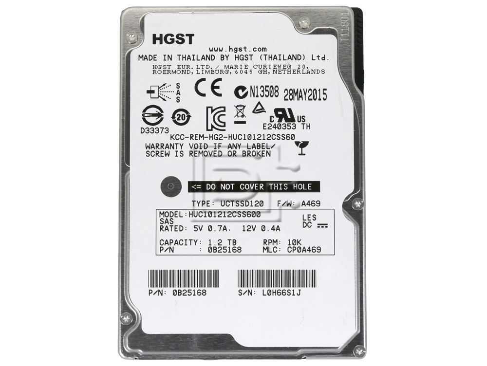 Hitachi Ultrastar 0B25168 / HUC101212CSS600 SAS Hard Drives