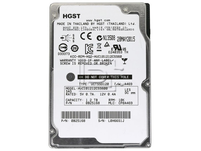 HGST 0B25168 HUC101212CSS600 SAS Hard Drives Image 2 image