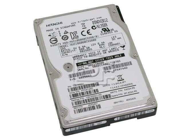 HGST 0B25659 HUC106060CSS600 C10K900 X422A-R5 SP422A-R5 108-00221 46X5428 46X5427 2.5inch SAS Hard Drive Image 1 image