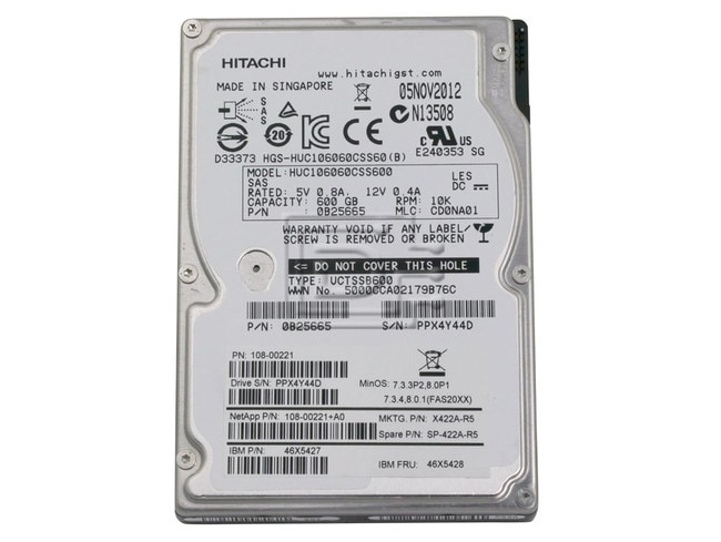 HGST 0B25659 HUC106060CSS600 C10K900 X422A-R5 SP422A-R5 108-00221 46X5428 46X5427 2.5inch SAS Hard Drive Image 2 image