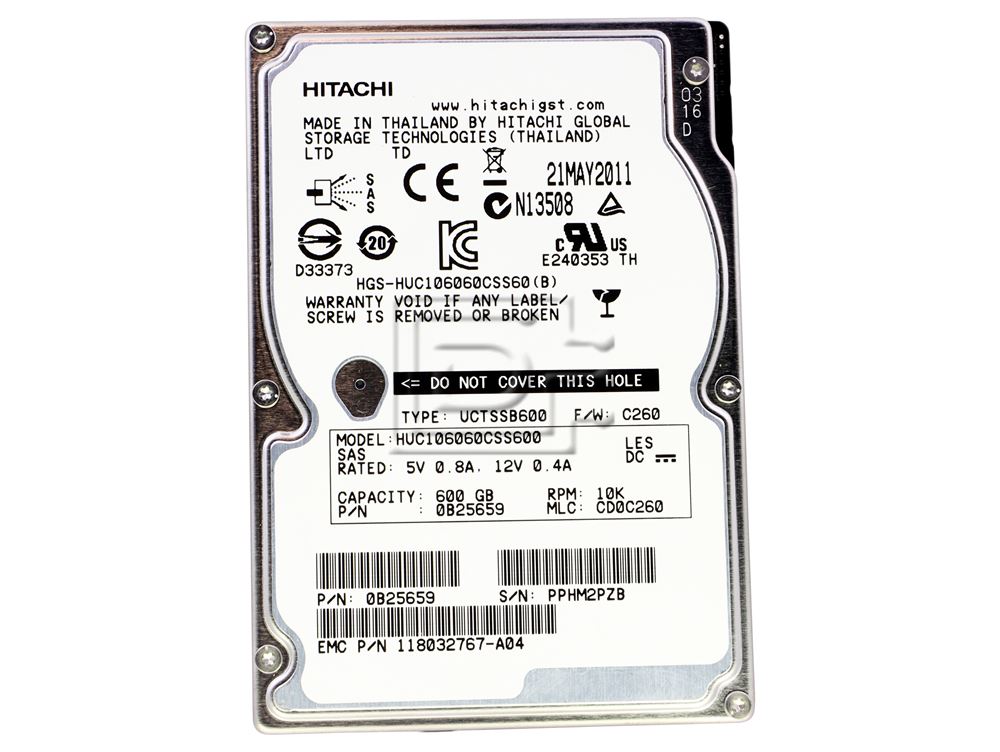 HGST 0B25681 HUC106060CSS600 105-000-227 118032833-A04 0B25659 600GB 10K 2.5inch SAS Hard Drive Image 2 image