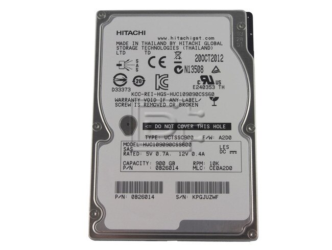 Hitachi 0B26014 HUC109090CSS600 SAS SFF Hard Drive image 1