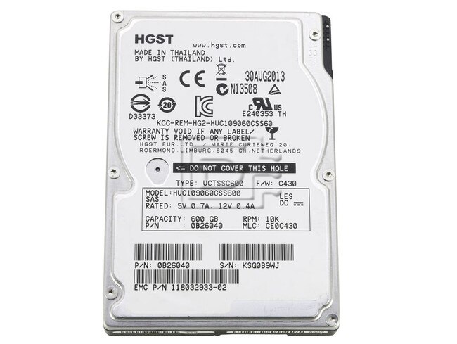 HGST 0B26040 HUC109060CSS600 118032933-02 SAS 2.5 Inch Hard Drive SSF Image 1 image