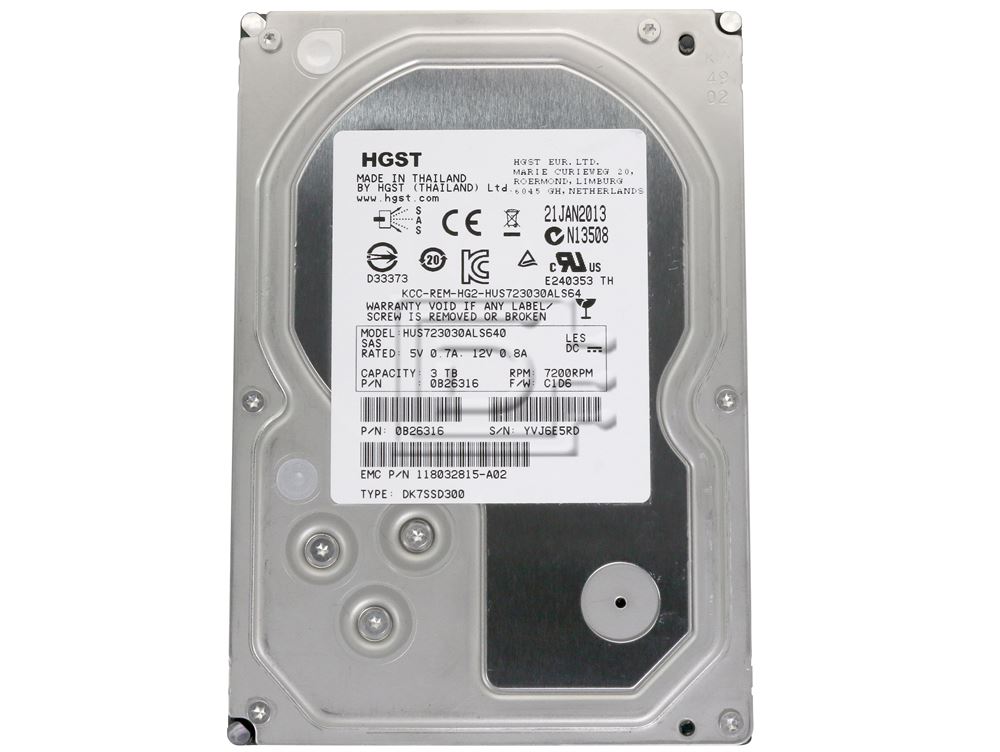 HGST 0B26316 HUS723030ALS640 118032815-A02 SAS 3TB Hard Drive Image 2 image