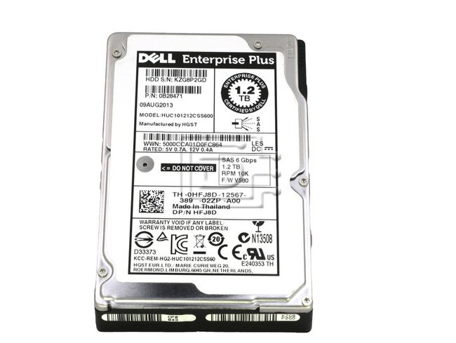 Hitachi 0B28471 HFJ8D 0HFJ8D HUC101212CSS600 SAS Hard Drive image 1