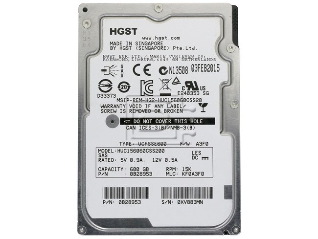 Hitachi 0B28953 HUC156060CSS200 SAS Hard Drive image 2