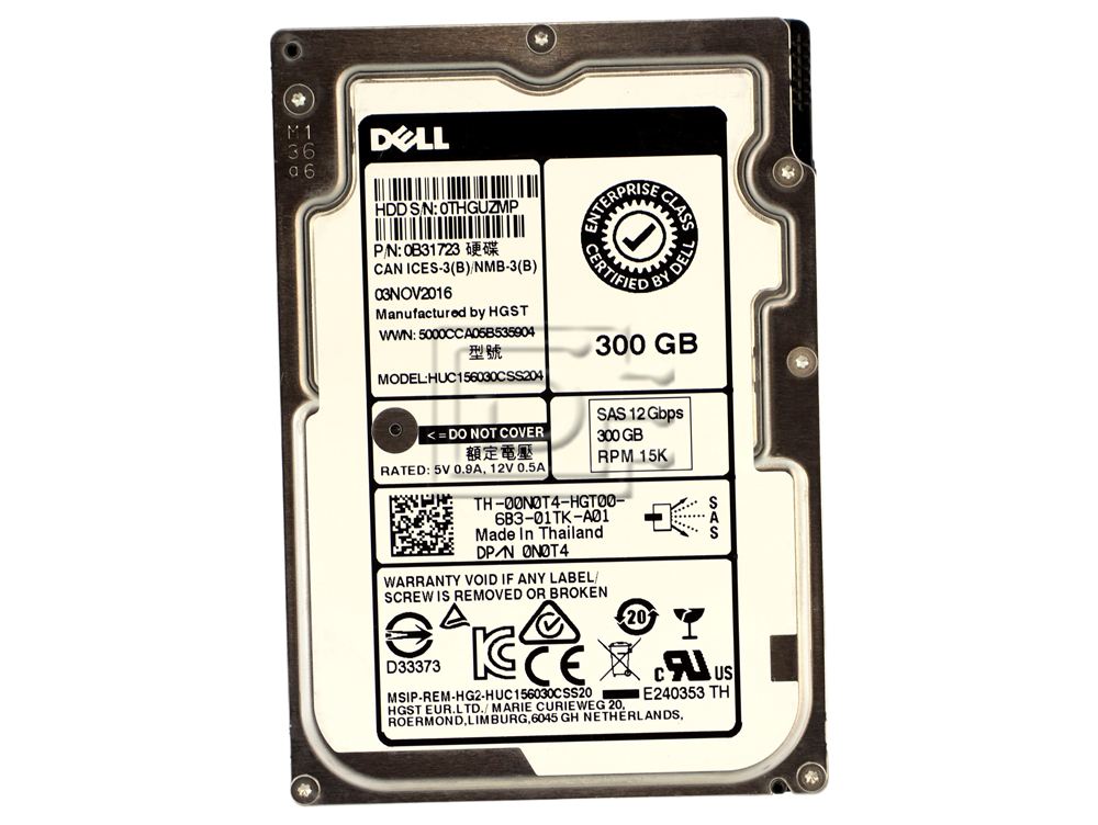 HGST 0B31723 HUC156030CSS204 0N0T4 00N0T4 SAS Hard Drive Image 2 image