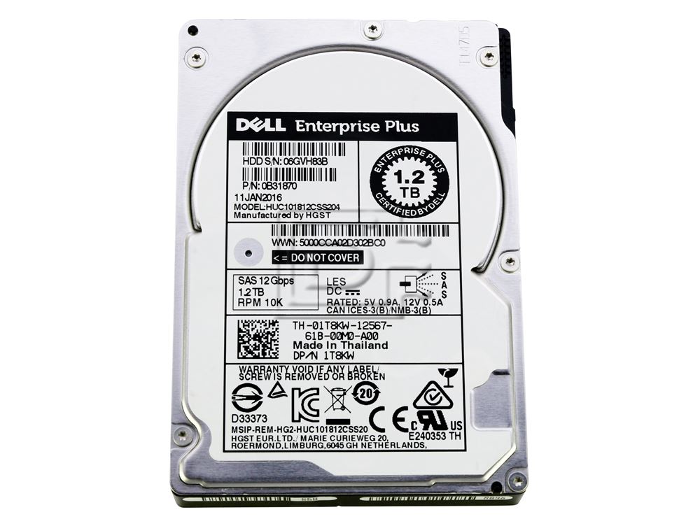 Dell Compellent 91FW9 / 091FW9 / 0G8GVM / G8GVM 1.2TB / 1200GB