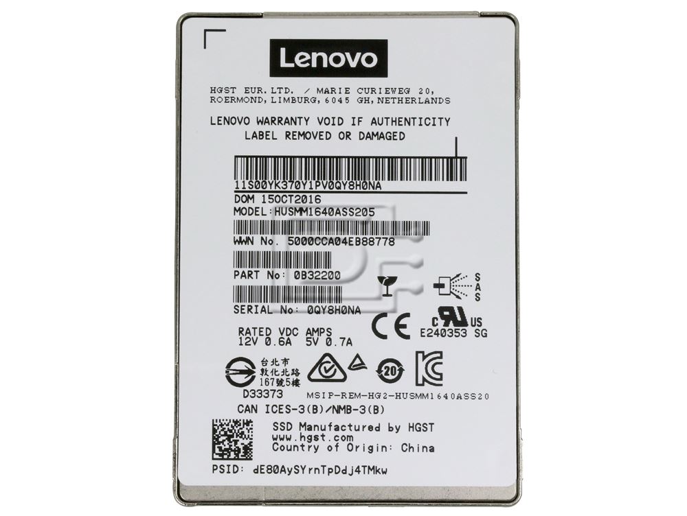 HGST 0B32200 HUSMM1640ASS205 HUSMM1640ASS200 SAS Solid State drive Image 3 image