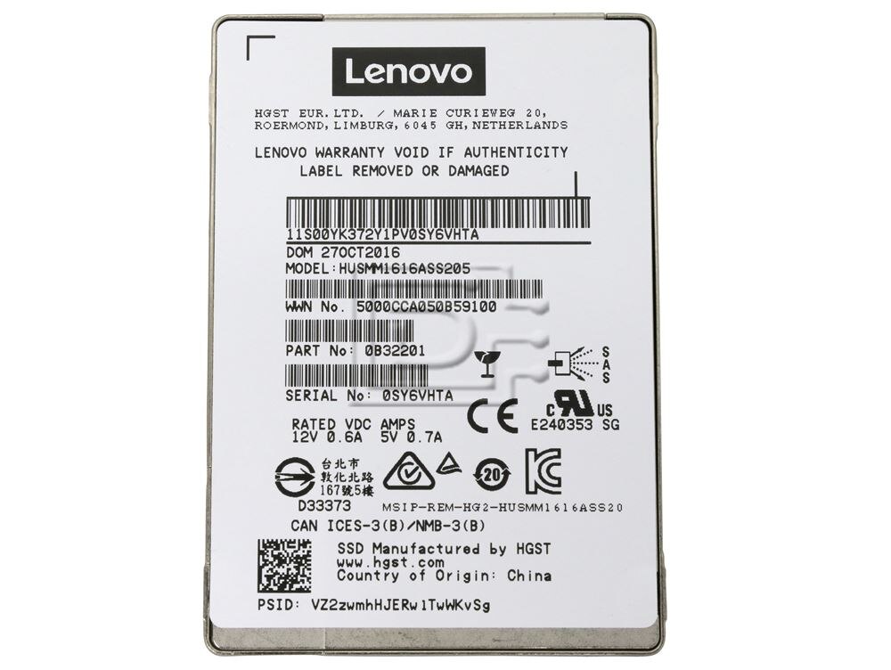 HGST 0B32201 HUSMM1616ASS205 HUSMM1616ASS200 HUSMM1616ASS201 SAS Solid State drive Image 3 image