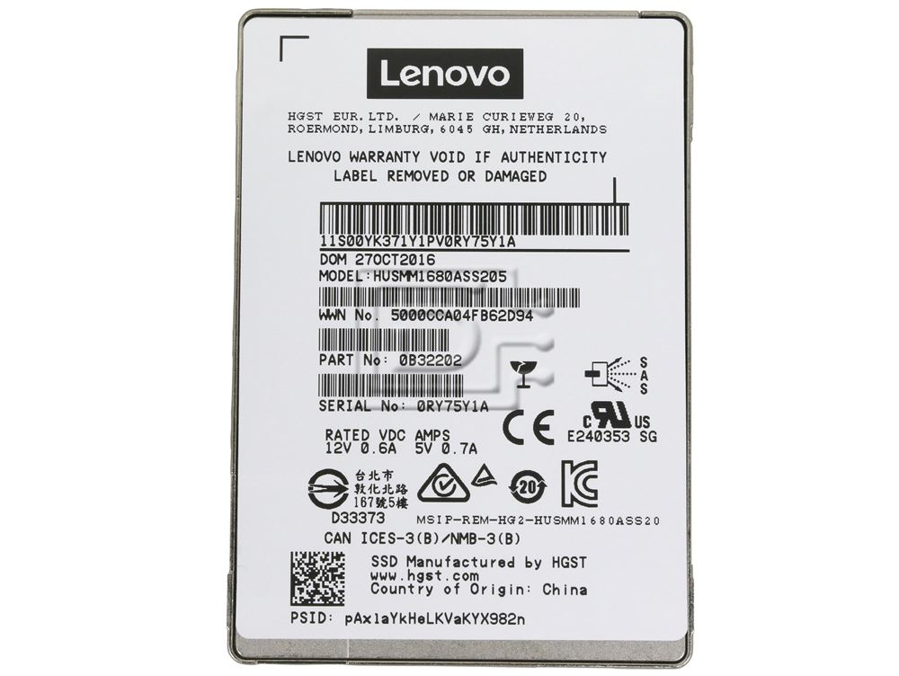 HGST 0B32202 HUSMM1680ASS205 HUSMM1680ASS200 HUSMM1680ASS201 SAS Solid State drive Image 3 image