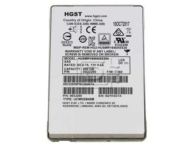 HGST 0B32260 HUSMR1650ASS204 SAS Solid State Drive Image 2 image