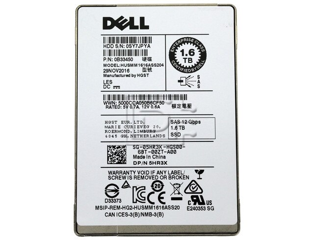 Hitachi 0B33450 5HR3X 05HR3X HUSMR1616ASS204 0B33450 SDD Hard Drive image 1