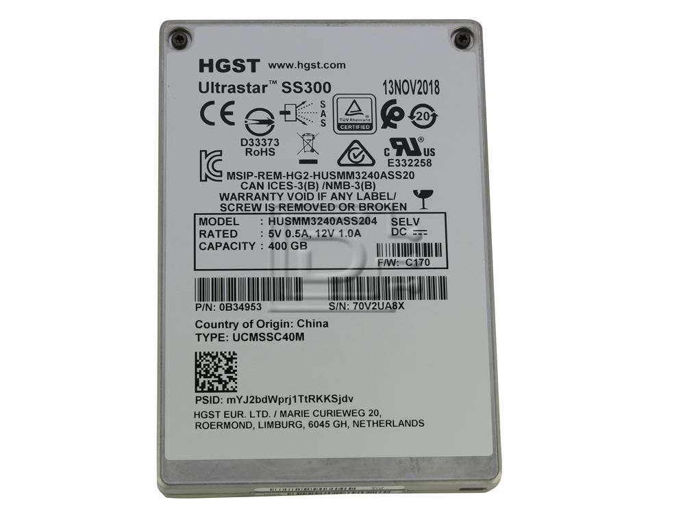 HGST 0B34953 HUSMM3240ASS204 SAS Solid State Drive Image 2 image