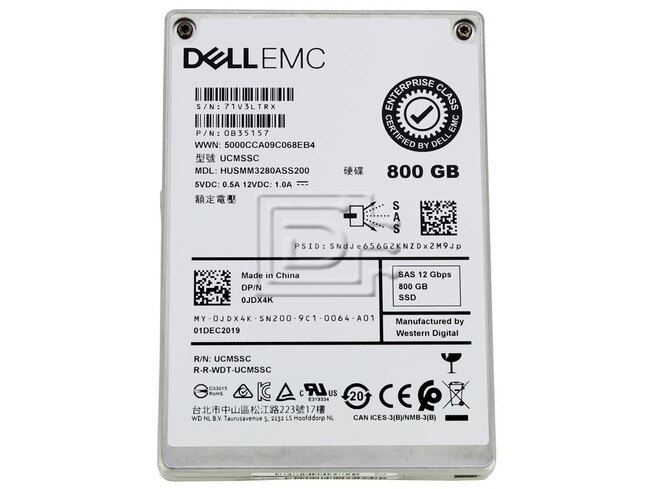 HGST 0B35157 JDX4K 0JDX4K HUSMM3280ASS200 SAS Solid State Drive Image 1 image