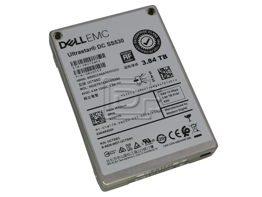 Dell 345-BCSK SED 1.92TB Mix Use TLC SAS 12Gbps 2.5inch Hot Plug SSD