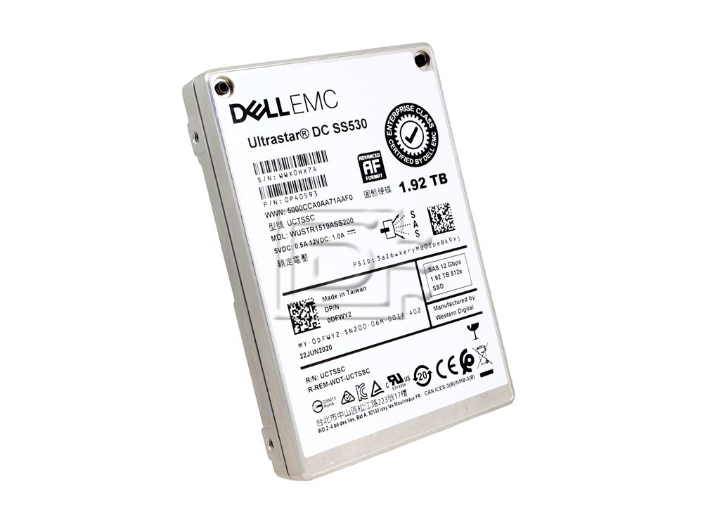 HGST 0B40594 WUSTR1538ASS200 TT26V 0TT26V SAS Solid State Drive Image 1 image