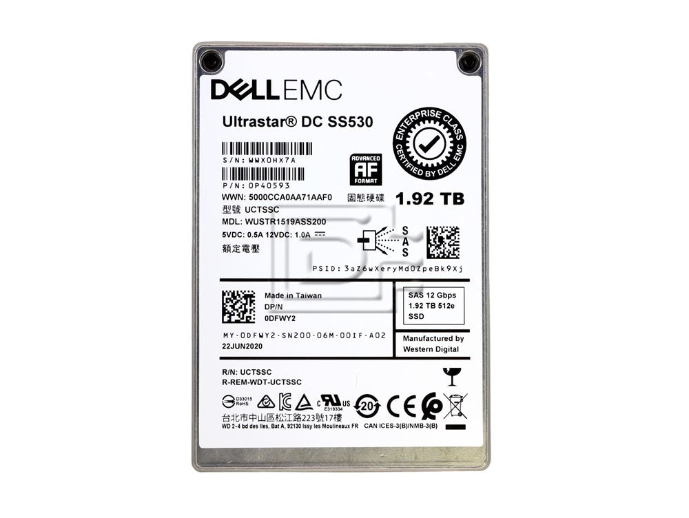 HGST 0B40594 WUSTR1538ASS200 TT26V 0TT26V SAS Solid State Drive Image 2 image