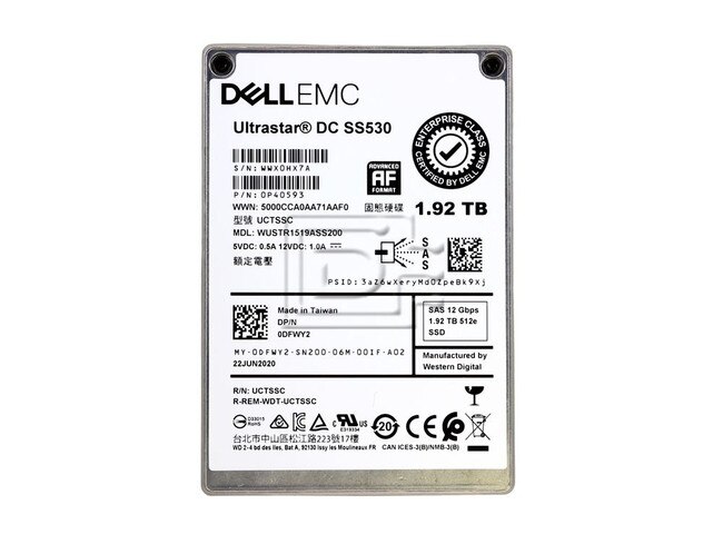 HGST 0B40594 WUSTR1538ASS200 TT26V 0TT26V SAS Solid State Drive Image 2 image