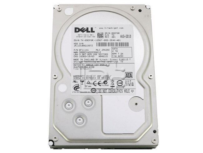 Hitachi 0F11141 HUA722020ALA330 06C10R 6C10R 09CF6R 9CF6R SATA Hard Drive image 1