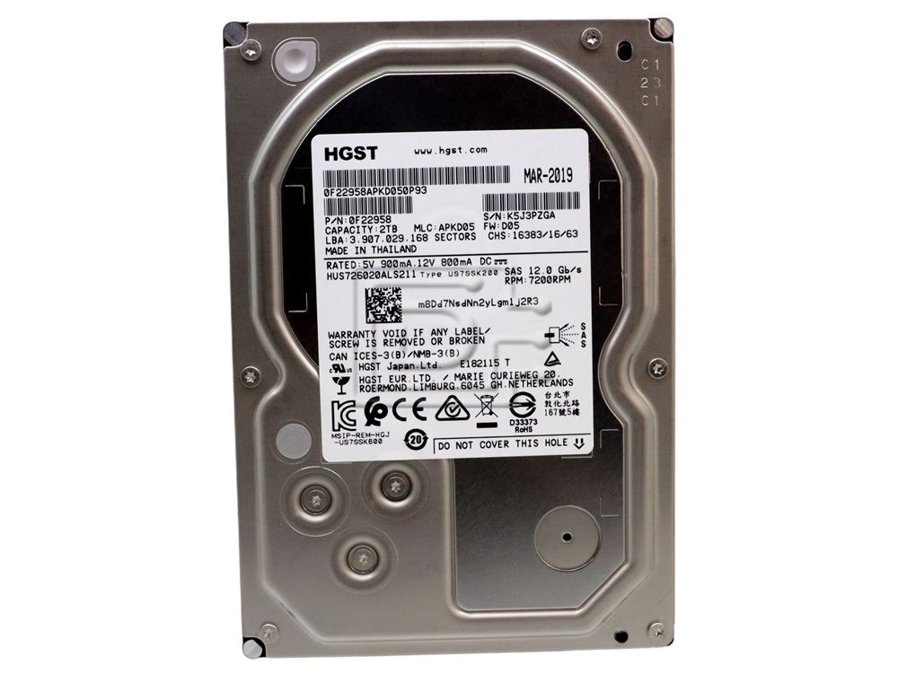 HGST 0F22958 HUS726020ALS211 SAS Hard Drive Image 2 image