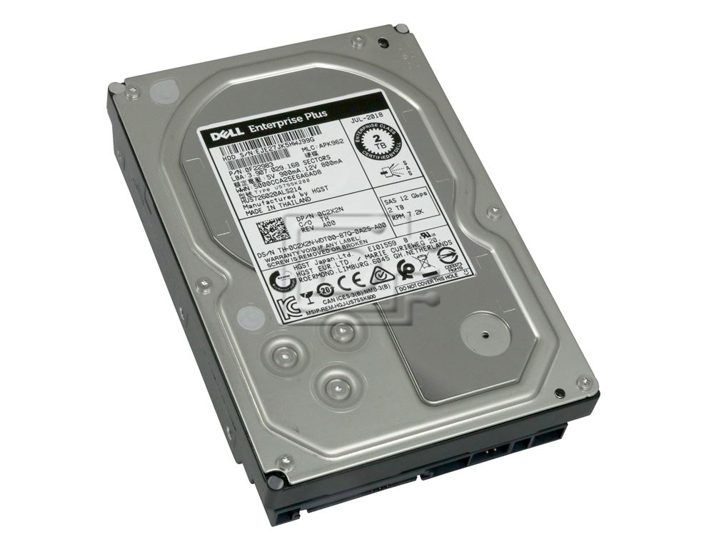 HGST 0F22983 C2X2N 0C2X2N HUS726020ALS214 Dell 2TB SAS Hard Drive Image 1 image