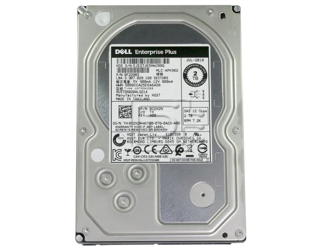 HGST 0F22983 C2X2N 0C2X2N HUS726020ALS214 Dell 2TB SAS Hard Drive Image 2 image