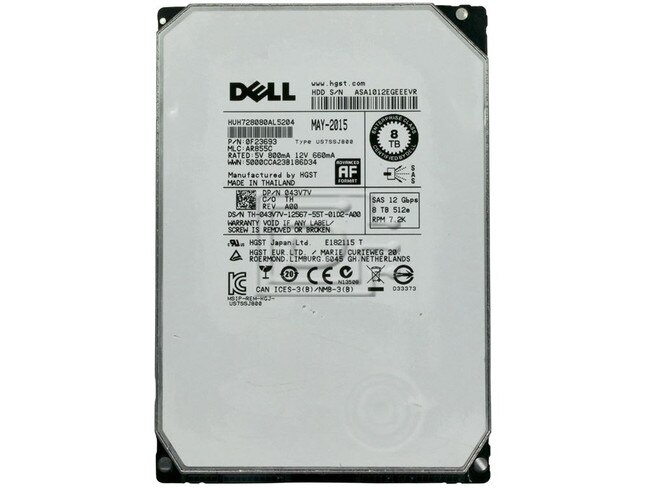 HGST 0F23693 HUH728080AL5204 43V7V 043V7V SAS Hard Drive Image 2 image