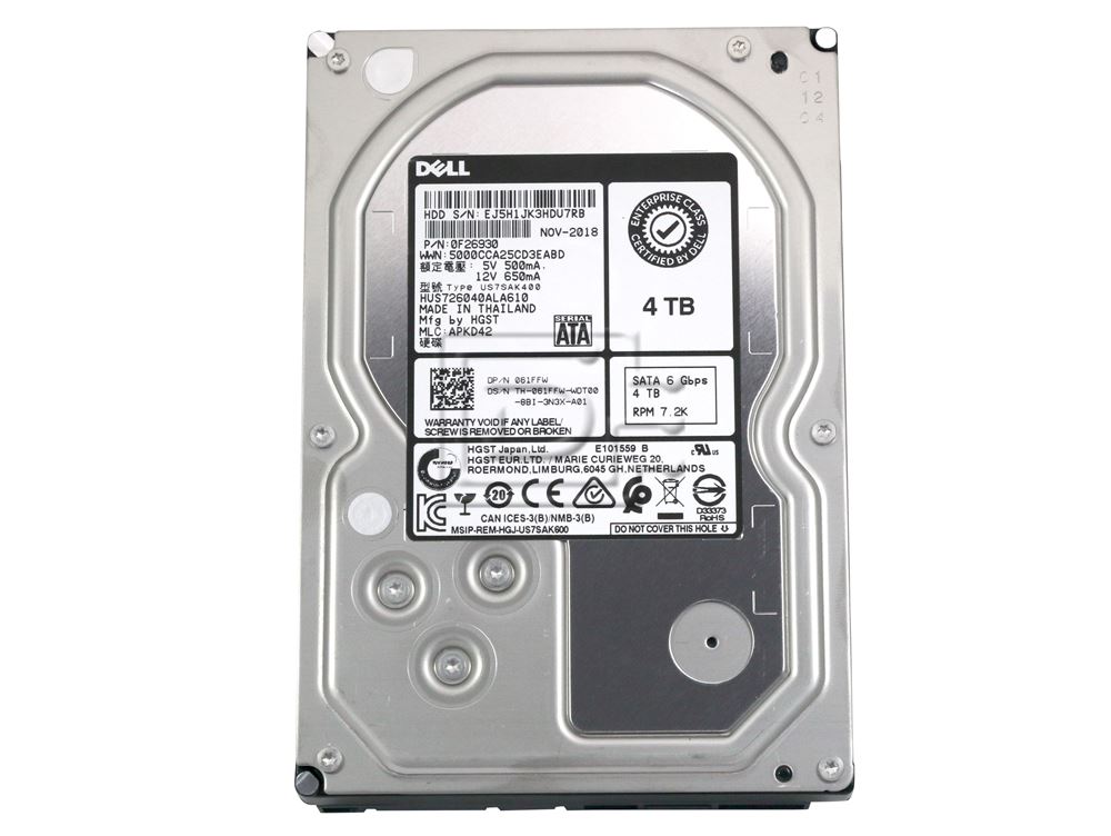 HGST 0F26930 HUS726040ALA610 061FFW 61FFW SATA Hard Drive Image 2 image