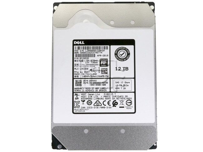HGST 0F29535 HUH721212AL5200 9HXK6 09HXK6 SAS Hard Drive Image 2 image