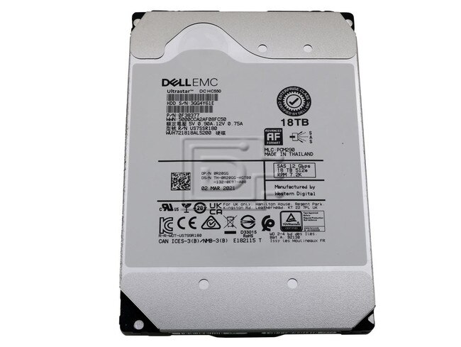 Western Digital 0F38377 WUH721818AL5200 R20GG 0R20GG SAS Hard Drive Image 1 image